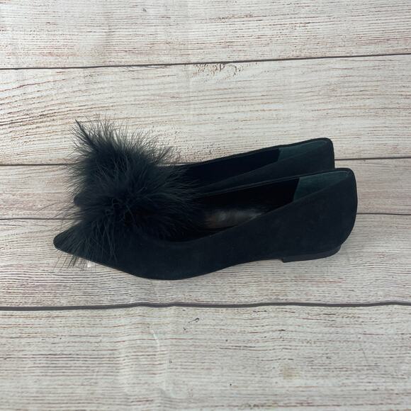 Larroude Lee Pompom Womens Sz 6.5 Flats Black - Picture 7 of 12